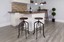 24” barstool with swivel lift wood seat matte black kitchen stool furniture