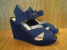 clarks denim wedge
