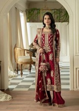 Heavy Embroidered Salwar Kameez Readymade Women Kurta Palazzo  Dupatta Suit Set