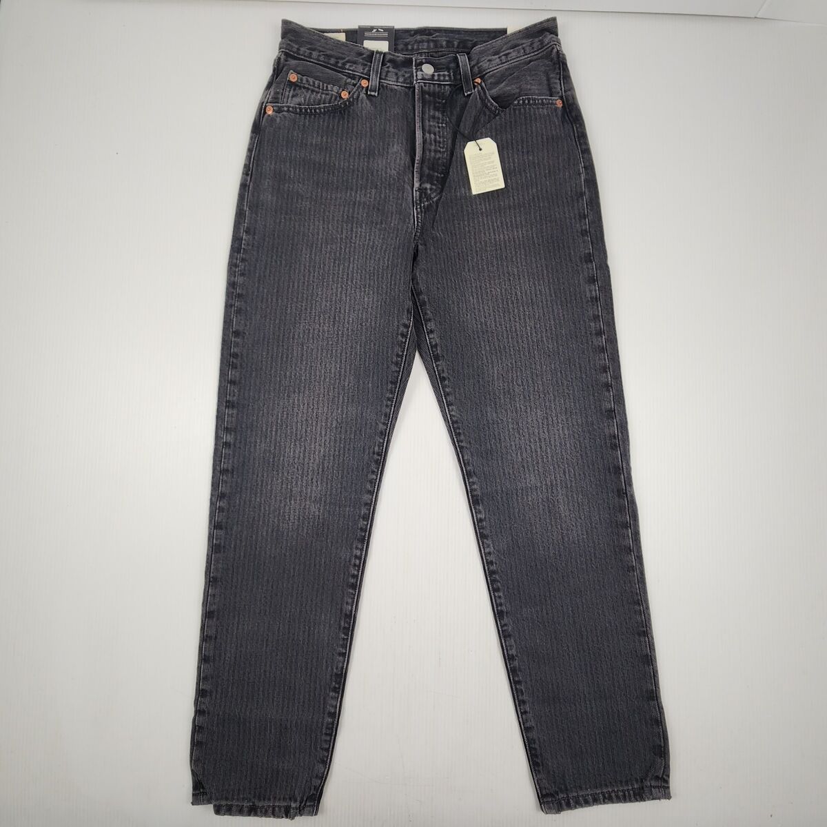 Levis Womens 501 '81 Striped Black Denim Jeans High Rise Levis Womens 501 '81 Striped Black Denim Jeans High Rise