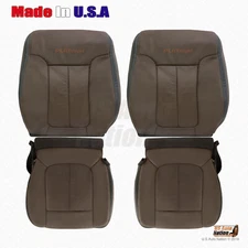 2009 to 2012 Ford F150 Platinum Driver Passenger Perforated Leather Cover Brown