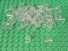 Lego 100 Pieces City Trans-clear Round Brick 1x1 / Transparent With Open Stud