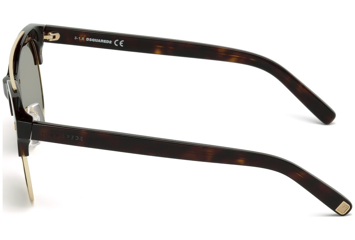 Dsquared2 ハイロットフレムメカネ DQ5302 032 DSQUARED2 Geremy DQ0207 52K Tortoise Gold Bar Sunglasses