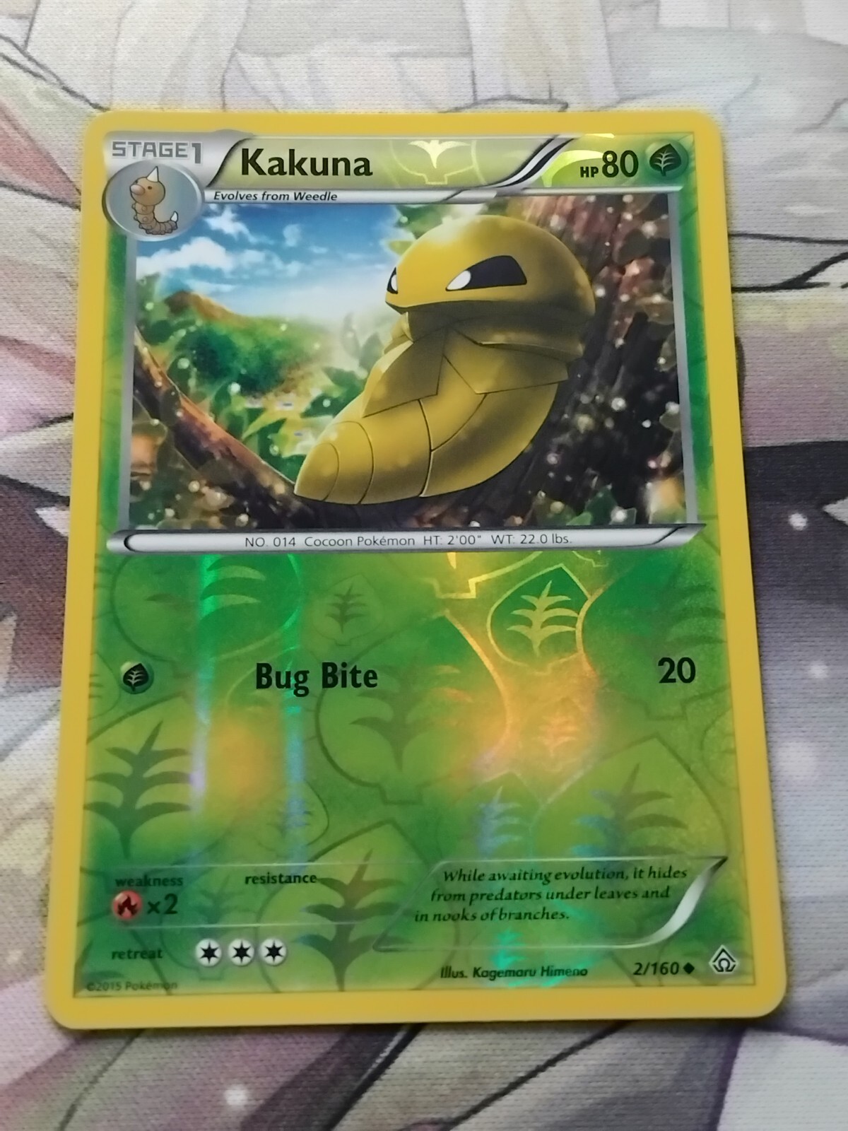 Kakuna 2/160 Primal Clash Reverse Holo LP Pokemon Card