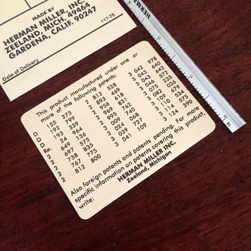 Charles Eames Lounge Chair, 1964-1978, Set (2) Restoration Patina Paper Decals - Picture 2 of 4