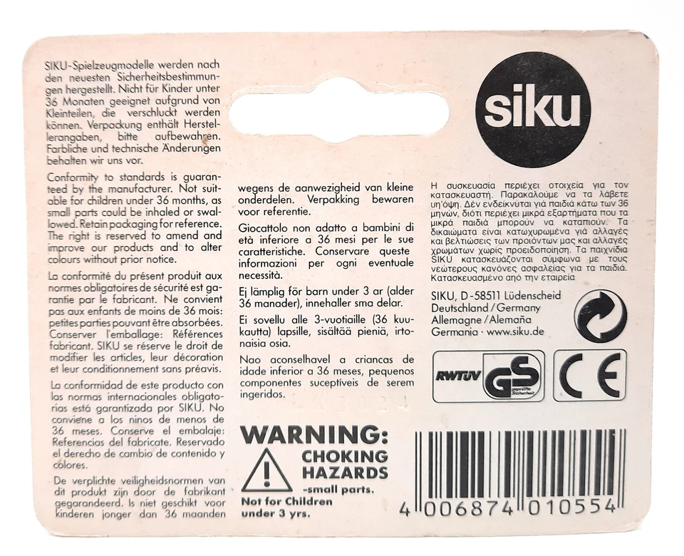 SIKU 1055 Mercedes SL 55 AMG plateado. 1:55. Metal. blister card. Alemania Foto 2 de 2