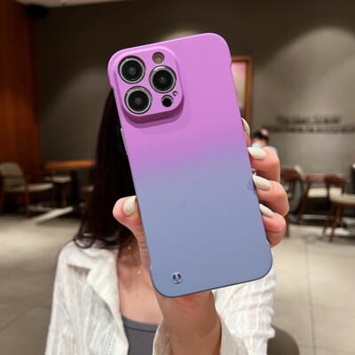 For iPhone 16 15 14 Pro Max 13 12 Frameless Hard Protector Gradient Case Cover