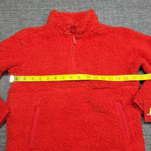 Wondershop Kids Faux Shearling Half Zip-Up Pajama Pullover Medium Size 8 Red - Picture 3 of 9
