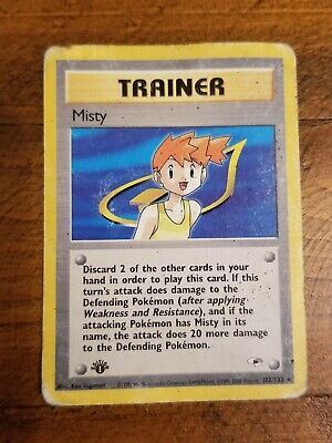 MISTY 102/132 1st Edition Non-Holo Rare Gym Heroes Pokemon MISTY 102/132 1st Edition Non-Holo Rare Gym Heroes Pokemon