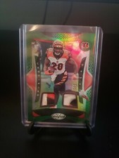 Joe Mixon 2021 Certified Gamers Mirror Green Dual Game Used Patch 5/5. Bengals