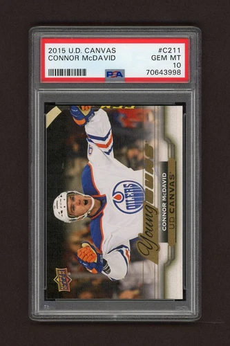 2015-16 UPPER DECK CANVAS YOUNG GUNS # C211  CONNOR MCDAVID    PSA 10