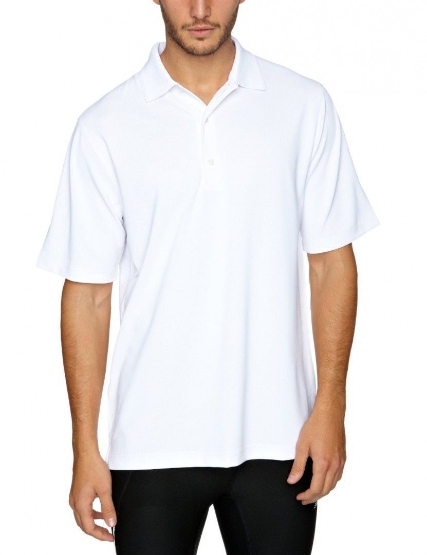 POLO SHIRT Moisture Wicking UV PROTECTION White GREG NORMAN Play Dry Sport Top
