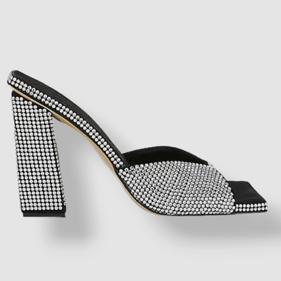 $790 Gia Borghini x RHW Women's Black Rosie 14 Mule Heel Shoe Size