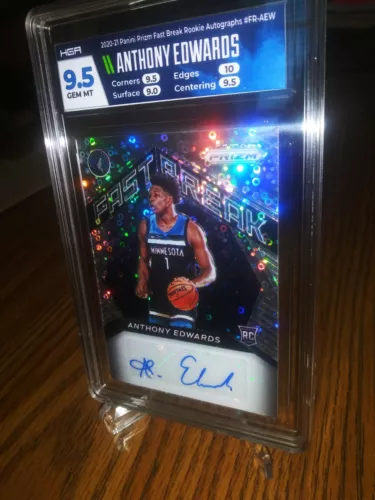 2020-21 Anthony Edwards Rookie Auto Panini Fast Break Prizm 9.5 Gem Mint 💎 🐜 