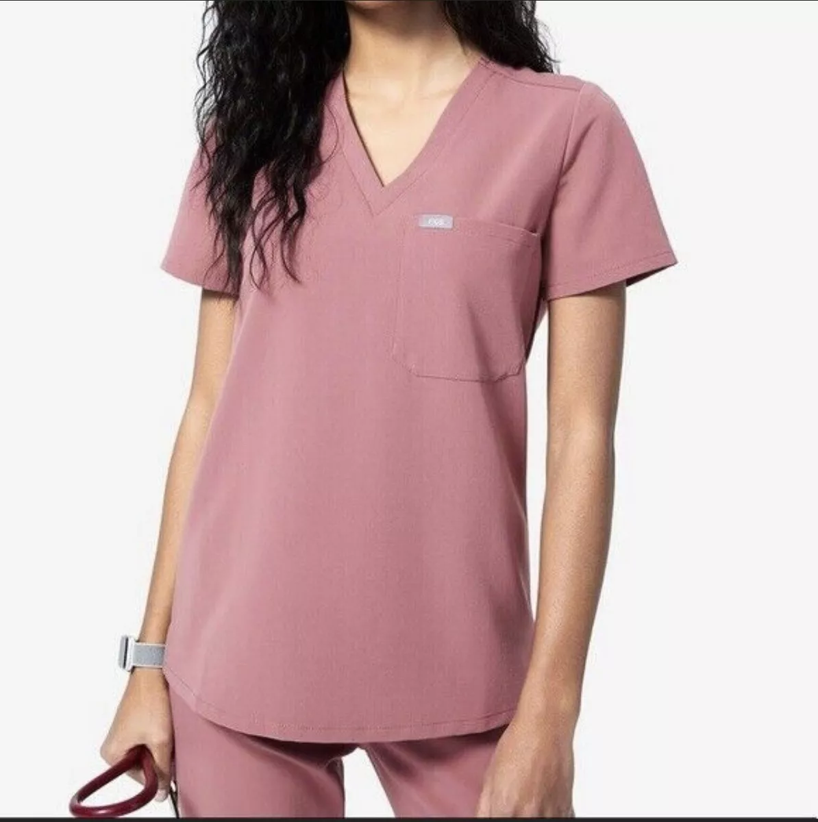 FIGS Women s Catarina Scrub Top Medium Original Mauve M One Pocket