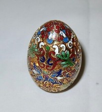 Sch&ouml;nes Cloisonne Ei Messing emailliert China -833-