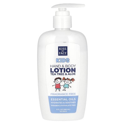 Kids, Hand & Body Lotion, Tea Tree & Aloe, Fragrance Free, 9 fl oz (266 ml)