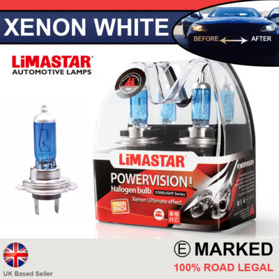 Xenon White H7 Halogen Bulbs 6000k 477 64210 (PAIR) Dipped High Fog 55w PX26D