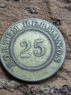 MEXICO HACIENDA TOKEN   KORTUM HERMANOS   FINCA MUMUNIL   CHIAPAS   25 C 1890s