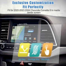 Console Dashboad Navigation Screen Touch Protector Films For Corvette C8 2020-UP
