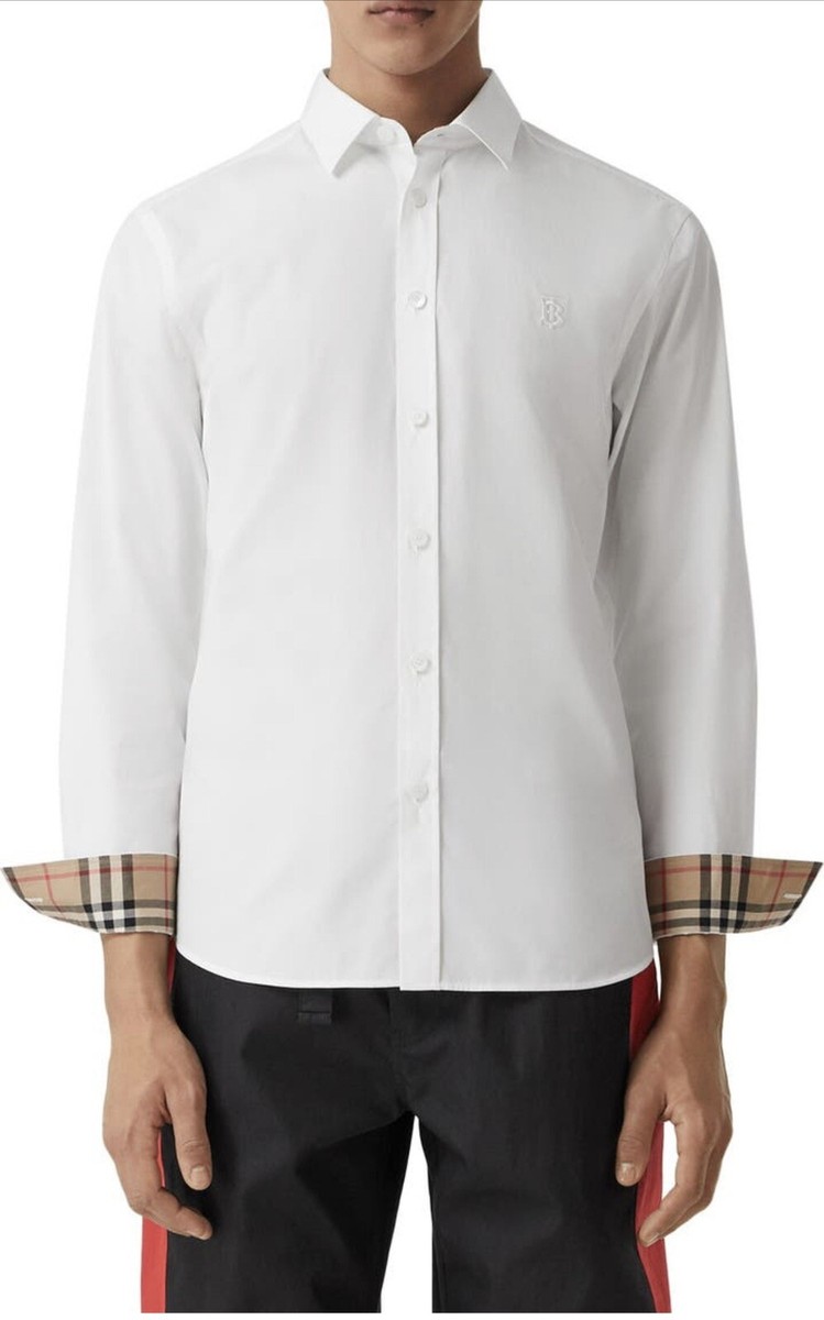 Tシャツ・カットソー Burberry SS25 Embroidered poplin shirt (8107968 C2044) Burberry Stripe Poplin Cotton Shirt | Saks Fifth Avenue