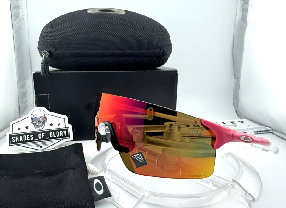 GAFAS DE SOL OAKLEY EVZERO BLADES MATE NEÓN ROSA PRIZM ESCUDO RUBÍ OO9454-05 NUEVAS