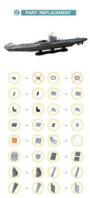 U-Boat Type VIIC Submarine DIY Model Building Blocks Set Military