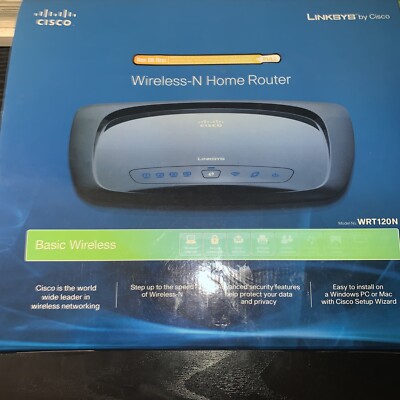 Linksys by Cisco Wireless-N Home Router Model WRT120N 4-Port 10/100 Ethernet