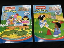 New Vintage Lot Fisher Price Little People Toddler Sticker Workbook Zoo  Park