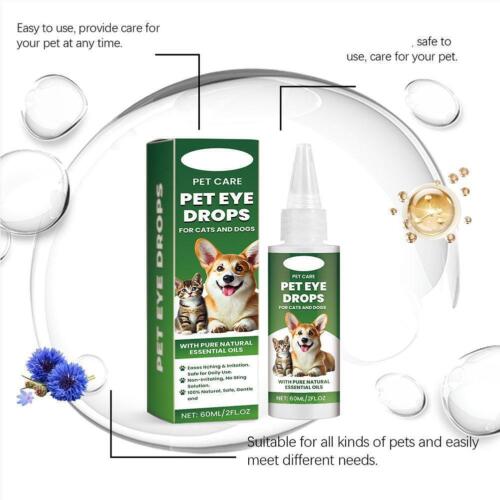 60ml Pet Dog Cat Anti-Inflammatory Eye Drops Tear Stain Conjunctivitis K9K0 - Picture 8 of 12