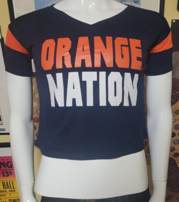 Womens Syracuse University Orange Nation Cropped Jersey T Shirt XS Nice
