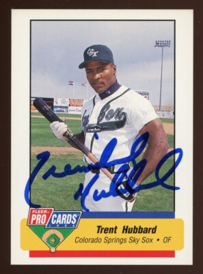 1994 Colorado Sky Sox TRENT HUBBARD Signed Card autograph AUTO