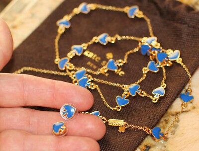 Kate Spade BLUE Enamel SPADE-TO-SPADE SCATTER NECKLACE  KATE SPADE • Gold Window Seat Bouquet Station Scatter Necklace main image 0