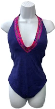 Trina Turk Women's Standard Daintree One Piece Swimsuit, Plunge Neck Size 12