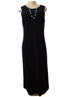 DRESSING CLIO Sleeveless Crew Neckline A-line Maxi Black Color Size M