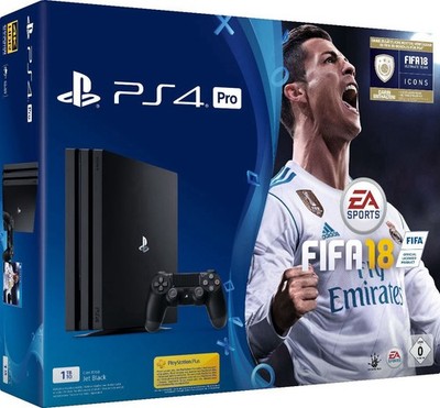 Sony PlayStation 4 Pro 1TB Spielkonsole mit FIFA 18 Bündeln - Schwarz (9913764)
