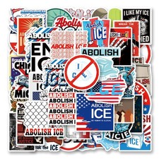 50Pcs Funny Anti Ice Stickers 1.96 inches x inches, 50pcs Abolish