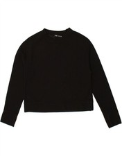 ZARA Womens Crop Sweatshirt Jumper UK 10 Small Black Viscose BW07