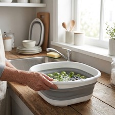 Durable Collapsible Plastic Wash Basin Portable Folding Sink for Outdoor Indoor