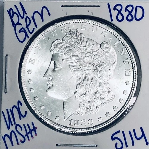 1880 BU UNCIRCULATED MORGAN SILVER DOLLAR AUTHENTIC U.S. MINT FREE SHIPPING 5114