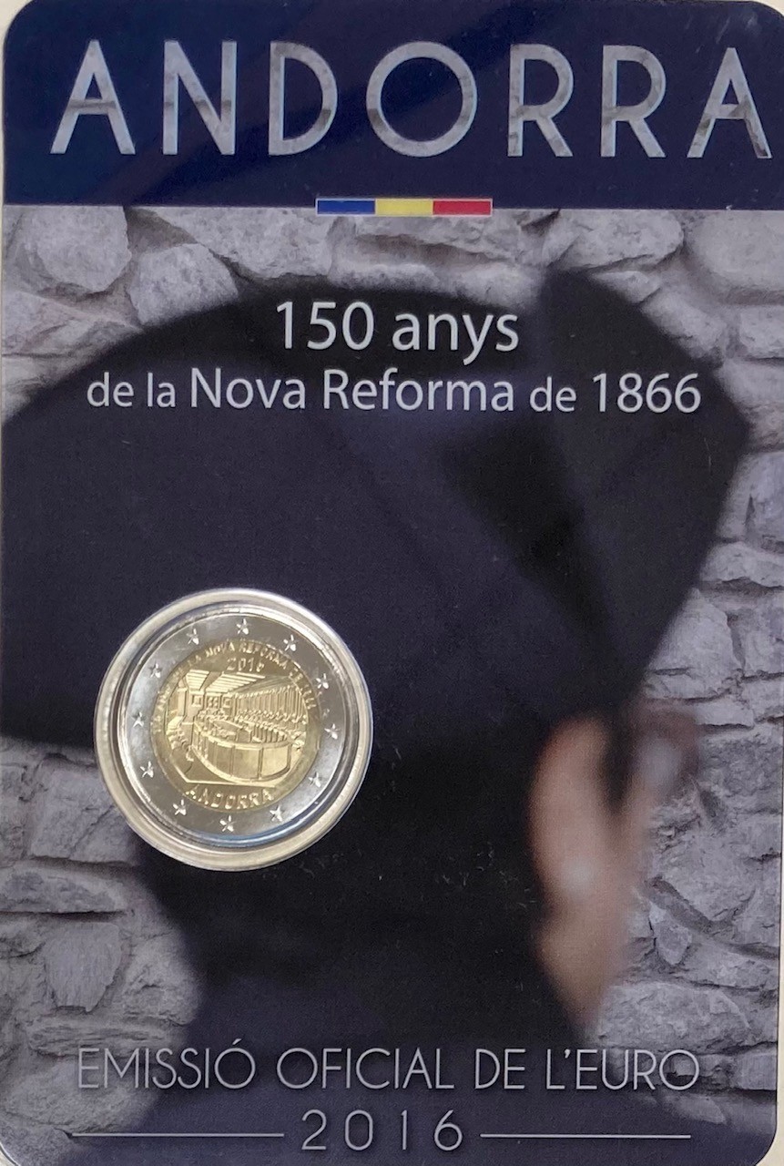 2 Euros Commémoratives Andorre 2016 - Réforme de 1866