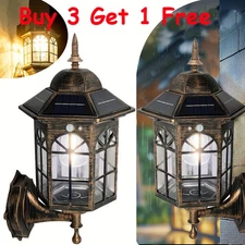 Solar Wall Lanterns Outdoor Waterproof Dusk To Dawn LED Solar Deck Fence Light