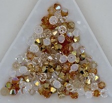 Swarovski 4mm Bicone Crystal Lot Of 144 Gold Rush Mix