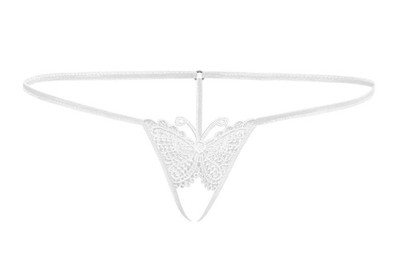 482 Damen Mini Offen Spitze String Tanga 32 34 36 38 XS S M Weiß
