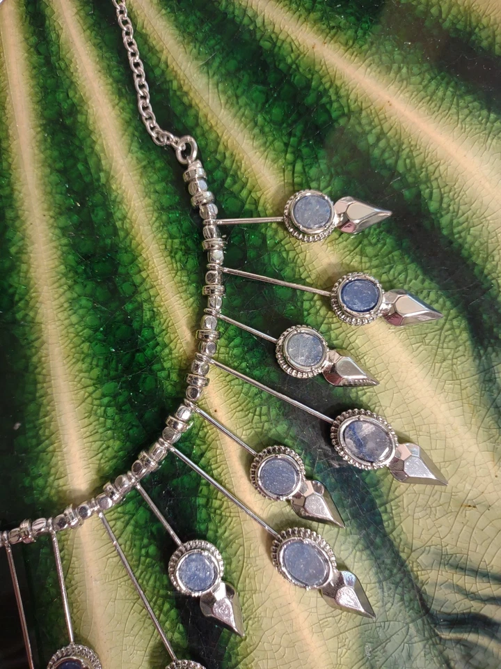 BcBGMaxAzria Natural Stone Sunburst Silver Necklace - Image 4 of 4