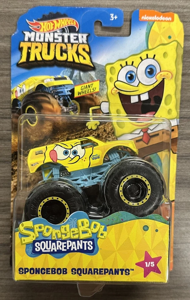 Juego de 5 pantalones cuadrados Hot Wheels Monster Trucks Bob Esponja escala 1:64 diecast 2024 Foto 3 de 4