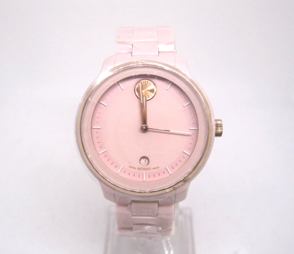 Movado Bold VERSO Pink Ceramic Rose Gold Accents Women's Swiss Made Watch3600935 - Image 2 of 4