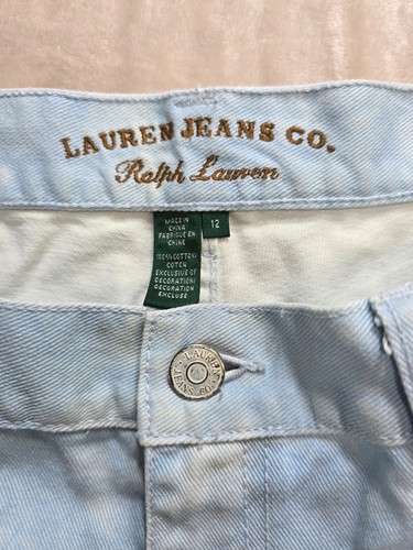 LRL Ralph Lauren Jeans Co Donna 12 Moderno Dritto Caviglia Blu Crema - Foto 9 di 10