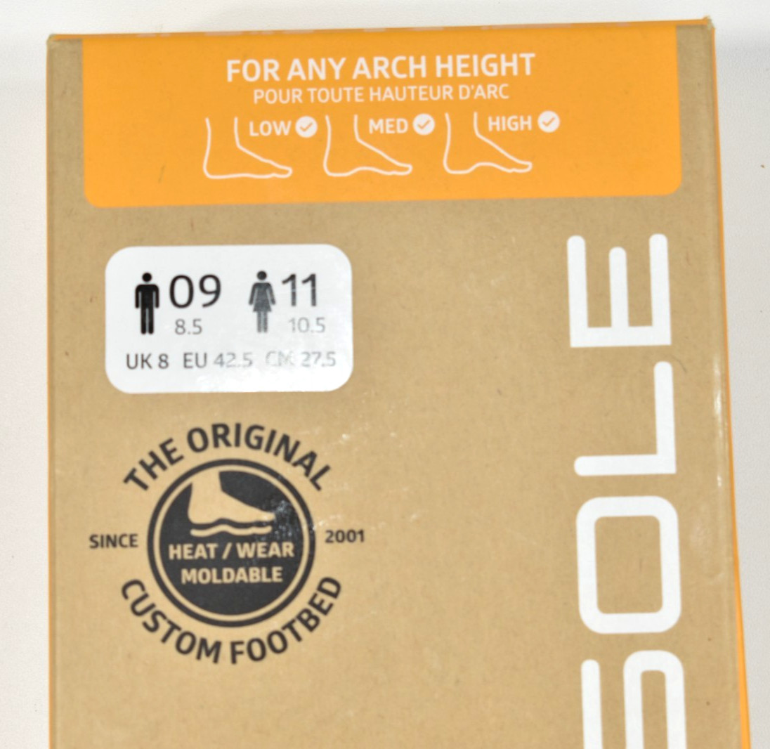 Sole Insoles Performance Medium with Met Pad Men Size 9 Women 11 NEW Open Box