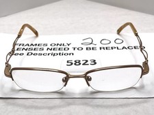 Safilo Eyeglasses Emozioni 4351 0FEG Brown Crystals Half Rim Italy 51 16 130